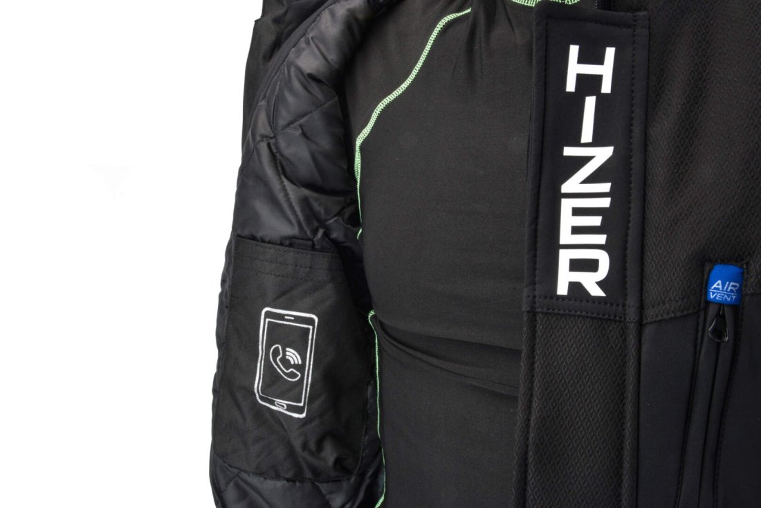 Куртка для снегохода HIZER #2 black-blue (текстиль) (M)