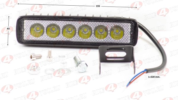 Фара 18w 6x3w LED балка